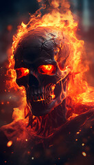 Skeleton Zombie Fire