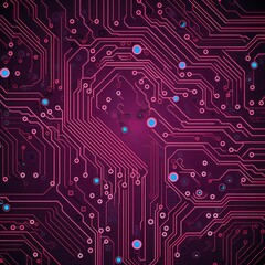 Computer technology vector illustration with maroon circuit board background pattern