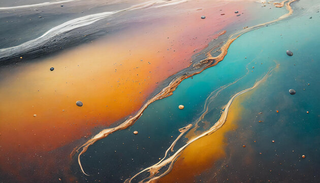 Plamy oleju na wodzie dekoracja tło, generative ai