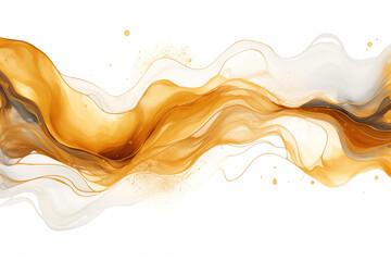 Golden Fluid Art Abstract Painting