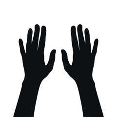 Back side of hands silhouette. Vector illustration