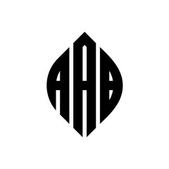 AAB circle letter logo design with circle and ellipse shape. AAB ellipse letters with typographic style. The three initials form a circle logo. AAB Circle Emblem Abstract Monogram Letter Mark Vector.