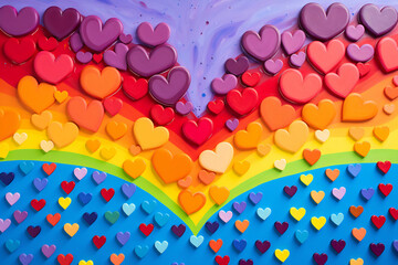 Valentines day, multicolor rainbow abstract heart design