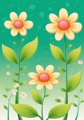 Obraz premium Childrens Illustration Of Background Nature Blossom Plant Flower Green