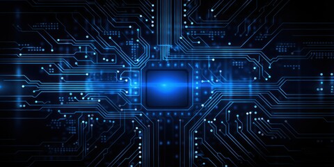 Computer technology vector illustration with sapphire circuit board background pattern