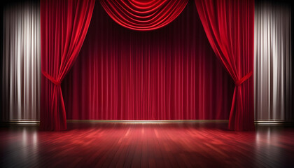 red theater curtain backdrop