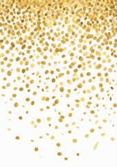 Watercolor Illustration Of Falling Isolated Gold Confetti Isolated On White Background