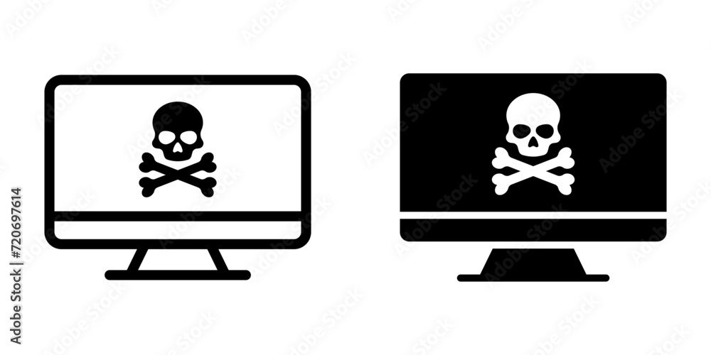 Poster computer icon, bug sign. for mobile concept and web design. vector illustration