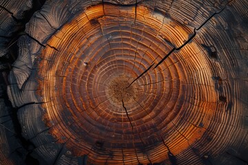 Close-Up of Tree Trunk Showing Rings