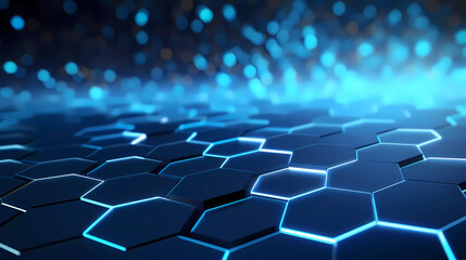 Fototapeta premium Technological hexagonal background. Abstract background blue hexagon 