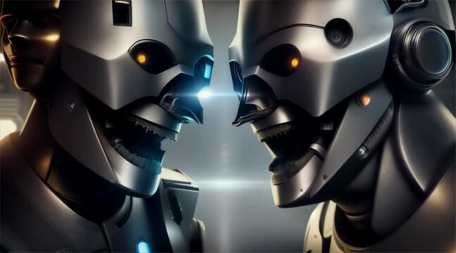 ai robots giggling and laughing,superiority over people