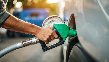 mechanic expertly filling a truck with fuel, showcasing precision and efficiency in automotive maintenance