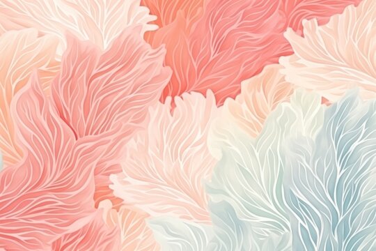 Coral seamless pattern of blurring lines in different pastel colour