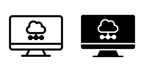 Computer Icon. Cloud Computing sign. for mobile concept and web design. vector illustration