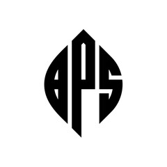 BPS circle letter logo design with circle and ellipse shape. BPS ellipse letters with typographic style. The three initials form a circle logo. BPS Circle Emblem Abstract Monogram Letter Mark Vector.