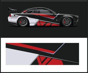 Racing car wrap design vector