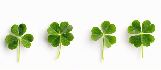 Triple the Luck: Clover on Isolated White Background - Clover, Isolated, White, Background