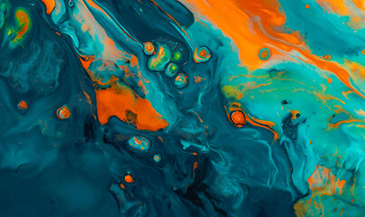 Fototapeta na wymiar Abstract blue-orange background with waves.