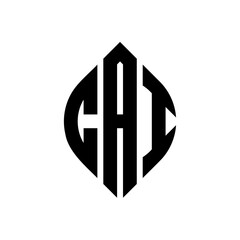 Obraz premium CAI circle letter logo design with circle and ellipse shape. CAI ellipse letters with typographic style. The three initials form a circle logo. CAI Circle Emblem Abstract Monogram Letter Mark Vector.