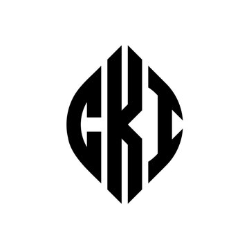CKI circle letter logo design with circle and ellipse shape. CKI ellipse letters with typographic style. The three initials form a circle logo. CKI Circle Emblem Abstract Monogram Letter Mark Vector.