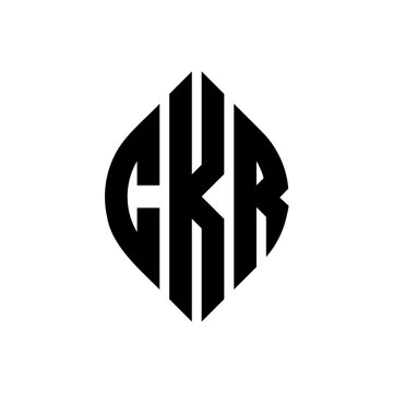 CKR circle letter logo design with circle and ellipse shape. CKR ellipse letters with typographic style. The three initials form a circle logo. CKR Circle Emblem Abstract Monogram Letter Mark Vector.