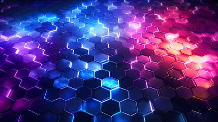 visual odyssey with an abstract technology concept background featuring a captivating wave of high-tech hexagonal structures