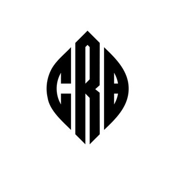 CRB circle letter logo design with circle and ellipse shape. CRB ellipse letters with typographic style. The three initials form a circle logo. CRB Circle Emblem Abstract Monogram Letter Mark Vector.