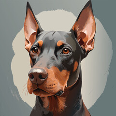 The charm of Dobermans with undocked ears!