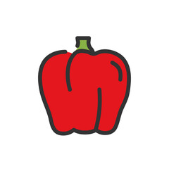 Red bell pepper icon, illustration isolated 