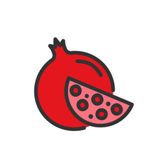 Pomegranate fruit icon, logo, illustration, clipart