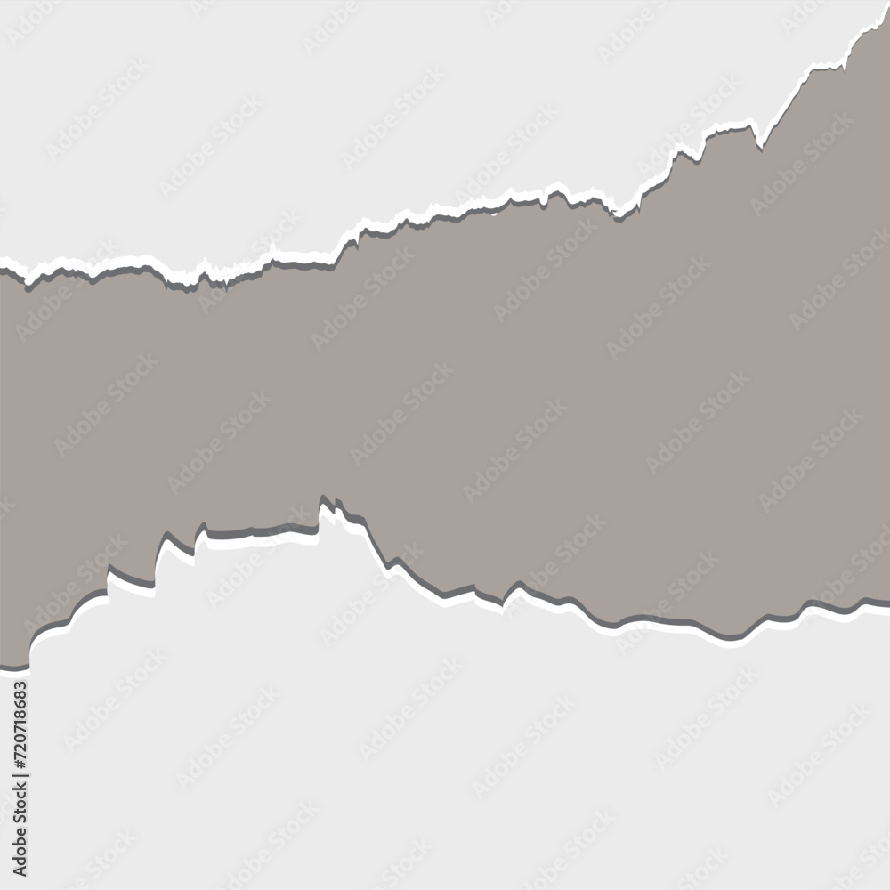 Aufkleber torn paper sheet. torn paper edge. paper texture. rough broken border of paper stripe. vector illust