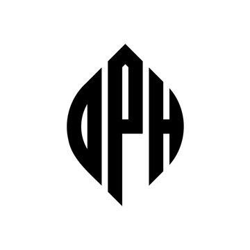 DPH circle letter logo design with circle and ellipse shape. DPH ellipse letters with typographic style. The three initials form a circle logo. DPH circle emblem abstract monogram letter mark vector.