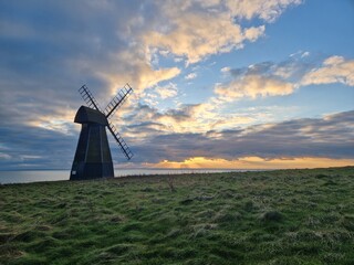 Windmill in sunset