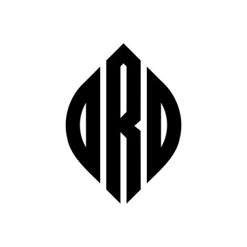 DRO circle letter logo design with circle and ellipse shape. DRO ellipse letters with typographic style. The three initials form a circle logo. DRO circle emblem abstract monogram letter mark vector.