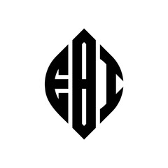 Fototapeta premium EBI circle letter logo design with circle and ellipse shape. EBI ellipse letters with typographic style. The three initials form a circle logo. EBI Circle Emblem Abstract Monogram Letter Mark Vector.