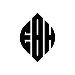 Obraz premium EBX circle letter logo design with circle and ellipse shape. EBX ellipse letters with typographic style. The three initials form a circle logo. EBX Circle Emblem Abstract Monogram Letter Mark Vector.