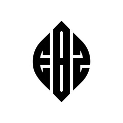 Obraz premium EBZ circle letter logo design with circle and ellipse shape. EBZ ellipse letters with typographic style. The three initials form a circle logo. EBZ Circle Emblem Abstract Monogram Letter Mark Vector.