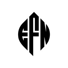 EFN circle letter logo design with circle and ellipse shape. EFN ellipse letters with typographic style. The three initials form a circle logo. EFN Circle Emblem Abstract Monogram Letter Mark Vector.
