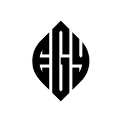 Obraz premium EGY circle letter logo design with circle and ellipse shape. EGY ellipse letters with typographic style. The three initials form a circle logo. EGY Circle Emblem Abstract Monogram Letter Mark Vector.