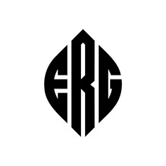 Obraz premium ERG circle letter logo design with circle and ellipse shape. ERG ellipse letters with typographic style. The three initials form a circle logo. ERG Circle Emblem Abstract Monogram Letter Mark Vector.