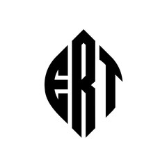 ERT circle letter logo design with circle and ellipse shape. ERT ellipse letters with typographic style. The three initials form a circle logo. ERT Circle Emblem Abstract Monogram Letter Mark Vector.