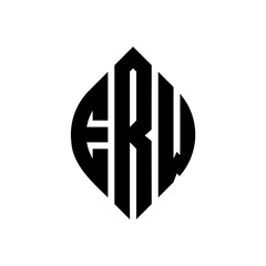 ERW circle letter logo design with circle and ellipse shape. ERW ellipse letters with typographic style. The three initials form a circle logo. ERW Circle Emblem Abstract Monogram Letter Mark Vector.