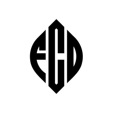 FCD circle letter logo design with circle and ellipse shape. FCD ellipse letters with typographic style. The three initials form a circle logo. FCD Circle Emblem Abstract Monogram Letter Mark Vector.