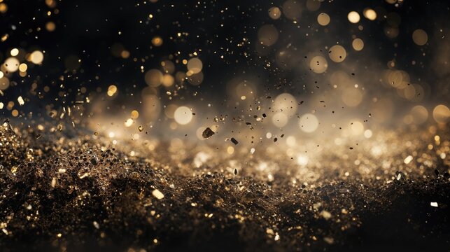 Glittering Gold Dust Background. New Year Celebration Wallpaper.