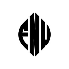 FNW circle letter logo design with circle and ellipse shape. FNW ellipse letters with typographic style. The three initials form a circle logo. FNW Circle Emblem Abstract Monogram Letter Mark Vector.