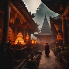 Image of a buddhist temple - obrazy, fototapety, plakaty