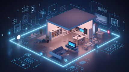 Internet of Things with an image of a smart home