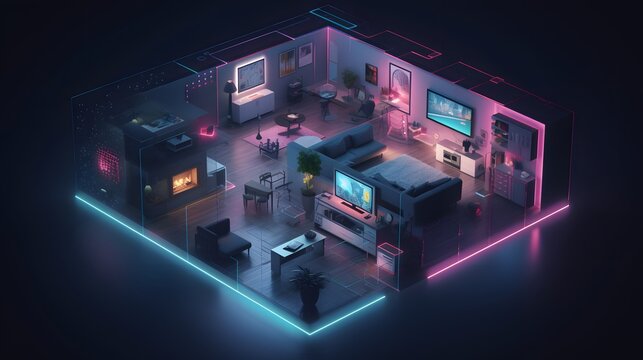 Internet of Things with an image of a smart home