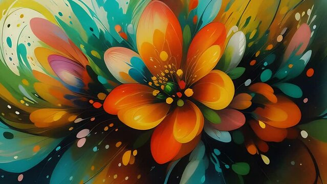 a painting of abstract flowers blending into one another