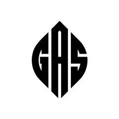 Obraz premium GAS circle letter logo design with circle and ellipse shape. GAS ellipse letters with typographic style. The three initials form a circle logo. GAS Circle Emblem Abstract Monogram Letter Mark Vector.